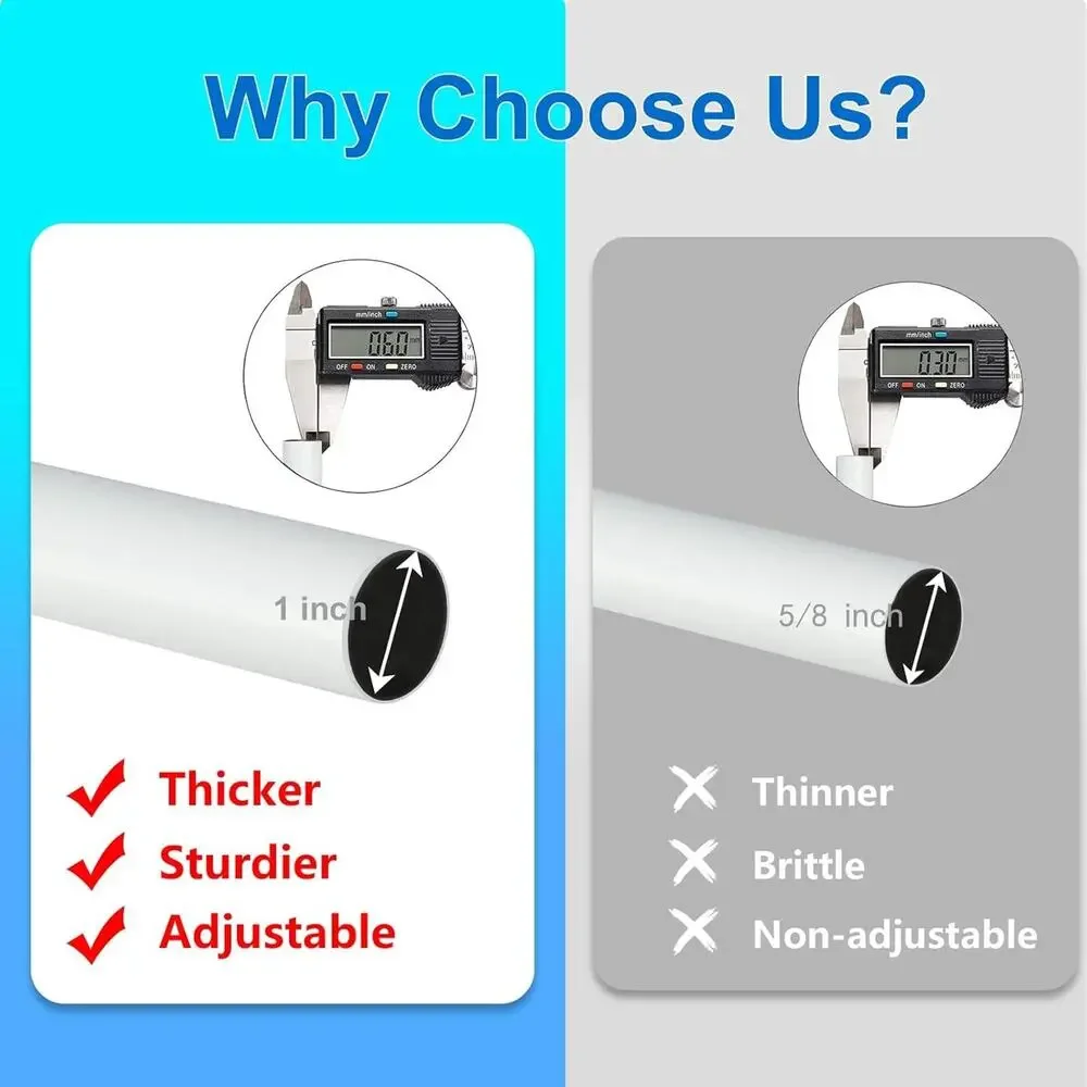 White Curtain Rod for Windows 16 to 144 Inches Adjustable Length 1
